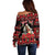 Personalized Albania Christmas Off Shoulder Sweater Albanian Man Playing Lahuta With Red Poppy - Wonder Print Shop