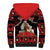 Personalized Albania Christmas Sherpa Hoodie Albanian Man Playing Lahuta With Red Poppy - Wonder Print Shop