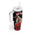 Personalized Albania Christmas Tumbler With Handle Albanian Man Playing Lahuta With Red Poppy - Wonder Print Shop