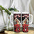 Personalized Albania Christmas Tumbler With Handle Albanian Man Playing Lahuta With Red Poppy - Wonder Print Shop