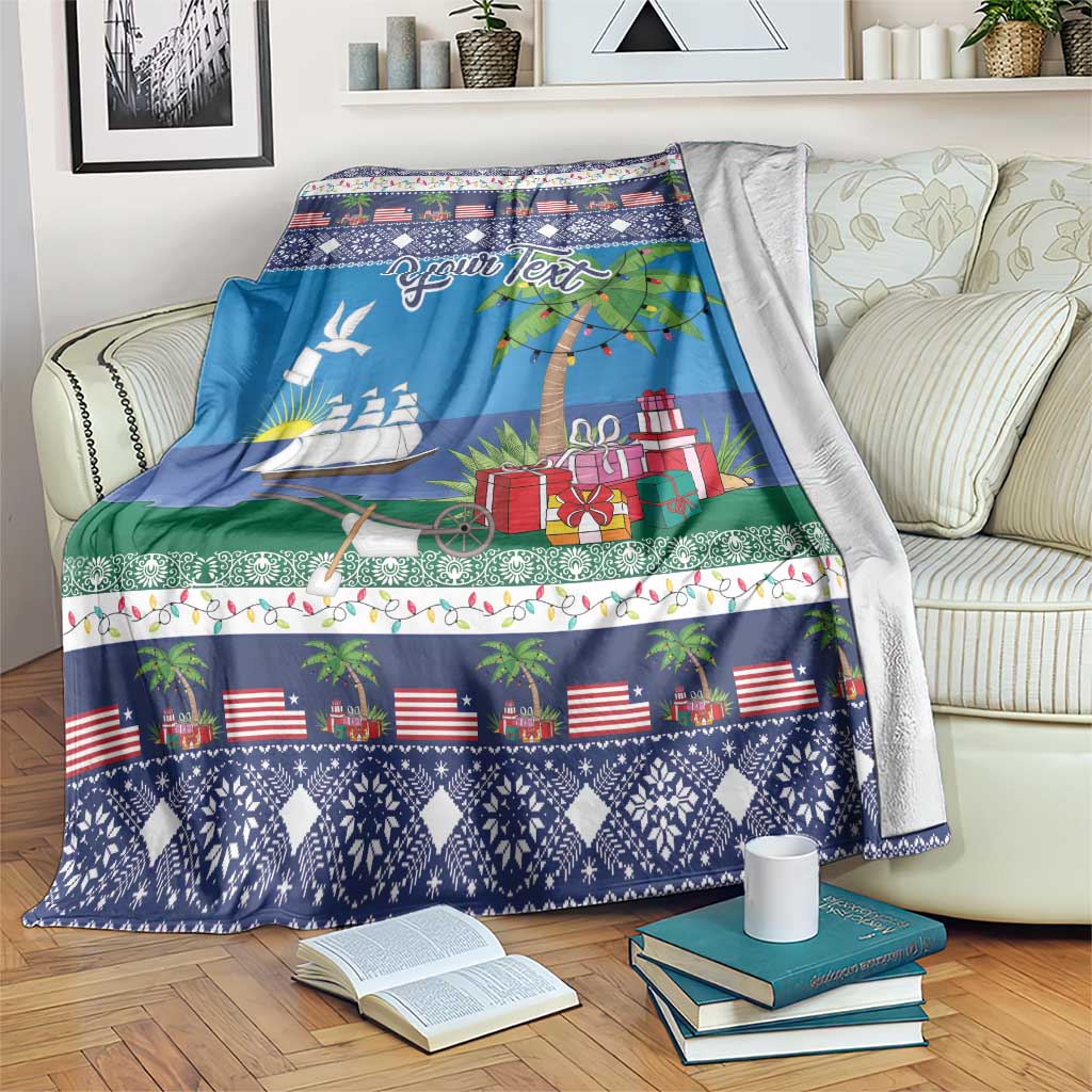 Personalized Liberia Christmas Blanket The Love of Liberty Brought Us Here