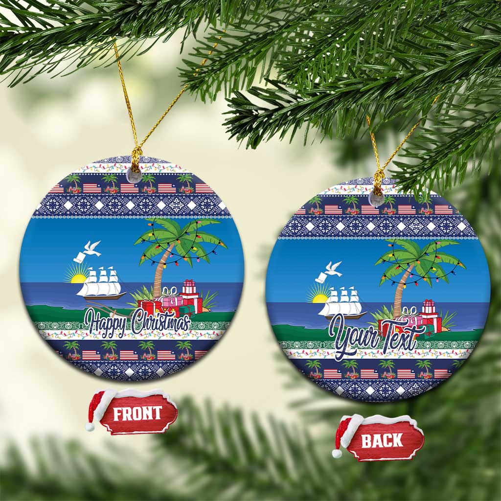 Personalized Liberia Christmas Ceramic Ornament The Love of Liberty Brought Us Here - Wonder Print Shop