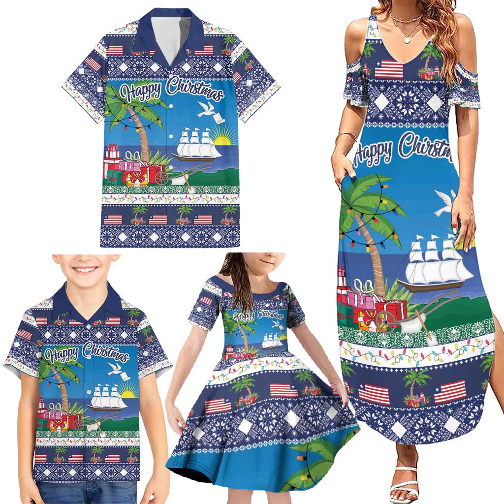 Personalized Liberia Christmas Family Matching Summer Maxi Dress and Hawaiian Shirt The Love of Liberty Brought Us Here - Wonder Print Shop