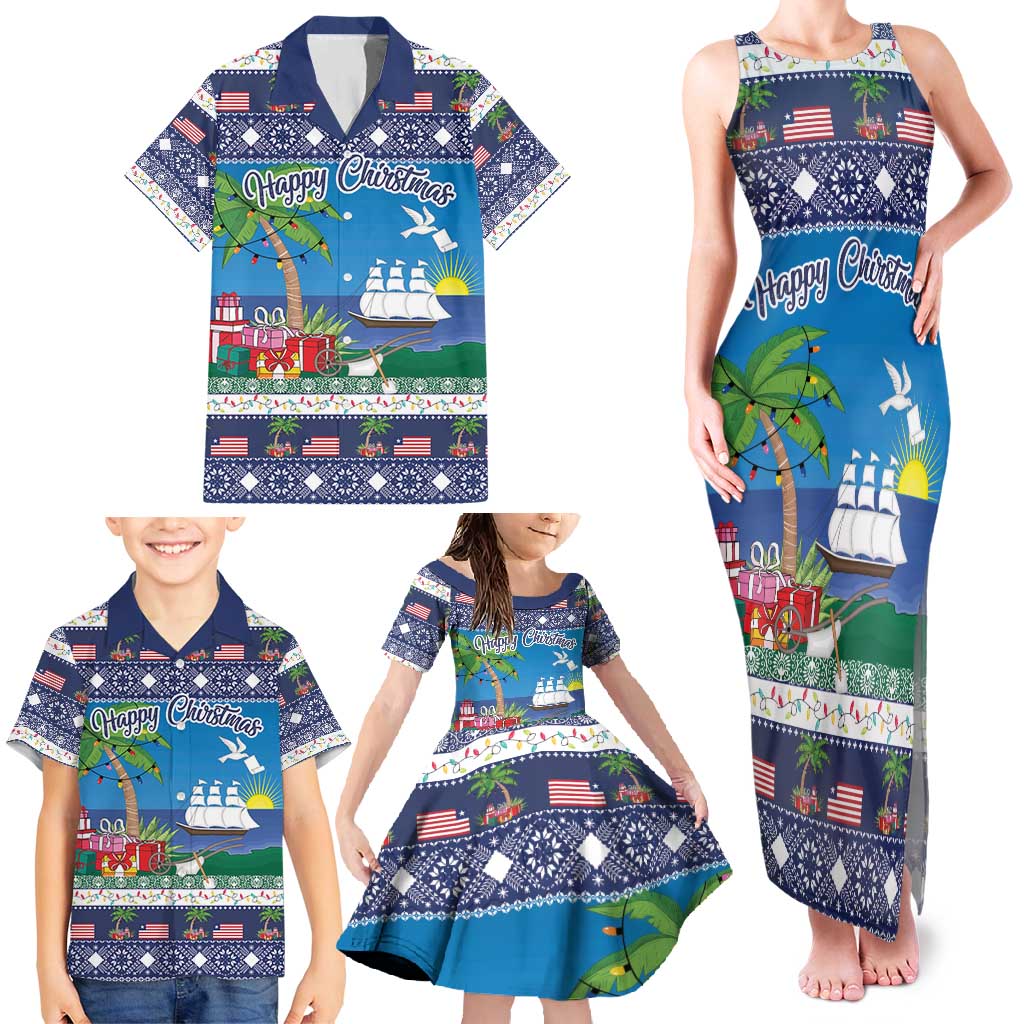 Personalized Liberia Christmas Family Matching Tank Maxi Dress and Hawaiian Shirt The Love of Liberty Brought Us Here - Wonder Print Shop