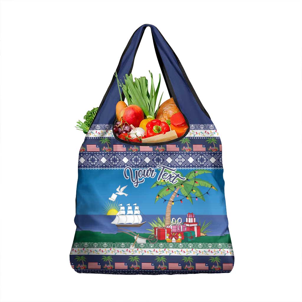 Personalized Liberia Christmas Grocery Bag The Love of Liberty Brought Us Here