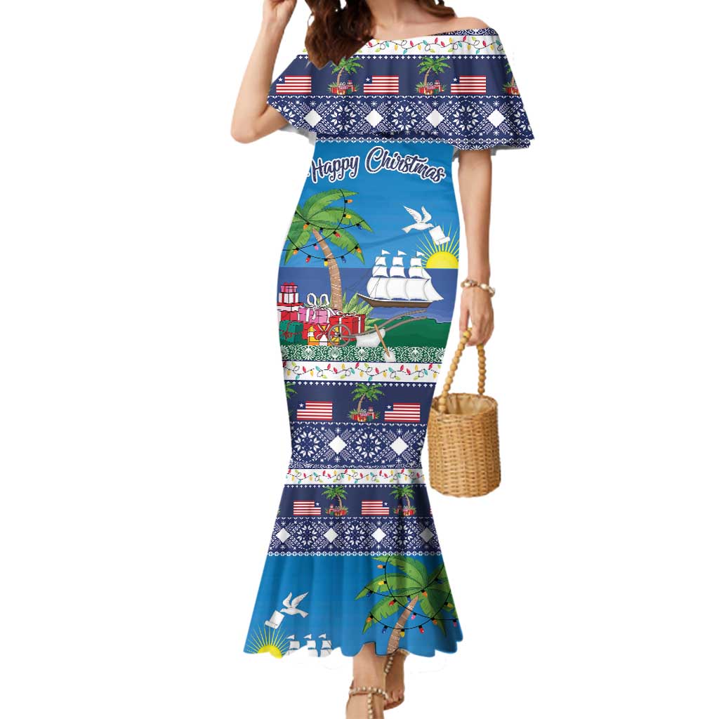 Personalized Liberia Christmas Mermaid Dress The Love of Liberty Brought Us Here - Wonder Print Shop