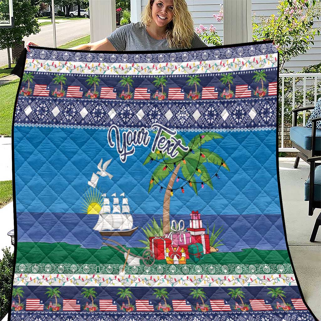 Personalized Liberia Christmas Quilt The Love of Liberty Brought Us Here - Wonder Print Shop