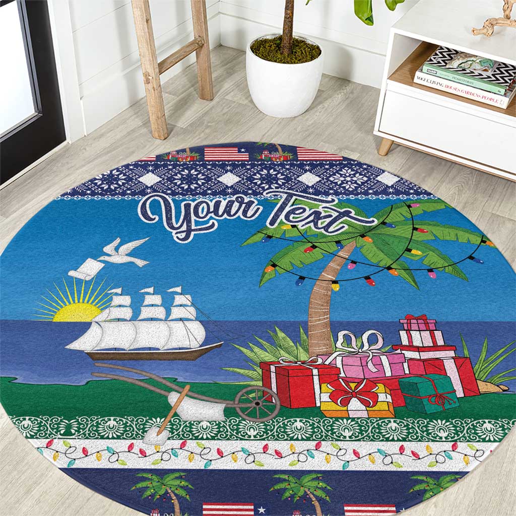 Personalized Liberia Christmas Round Carpet The Love of Liberty Brought Us Here