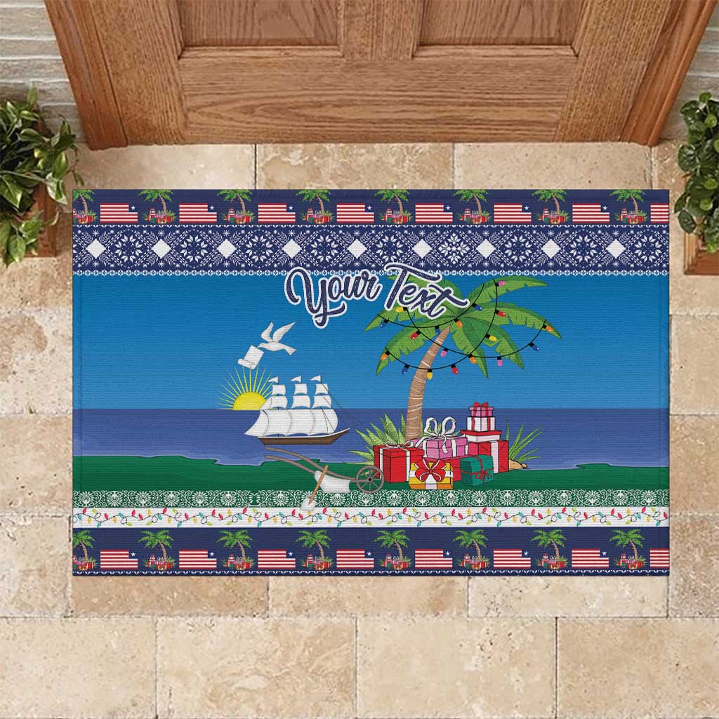 Personalized Liberia Christmas Rubber Doormat The Love of Liberty Brought Us Here - Wonder Print Shop