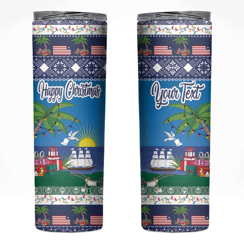 Personalized Liberia Christmas Skinny Tumbler The Love of Liberty Brought Us Here - Wonder Print Shop