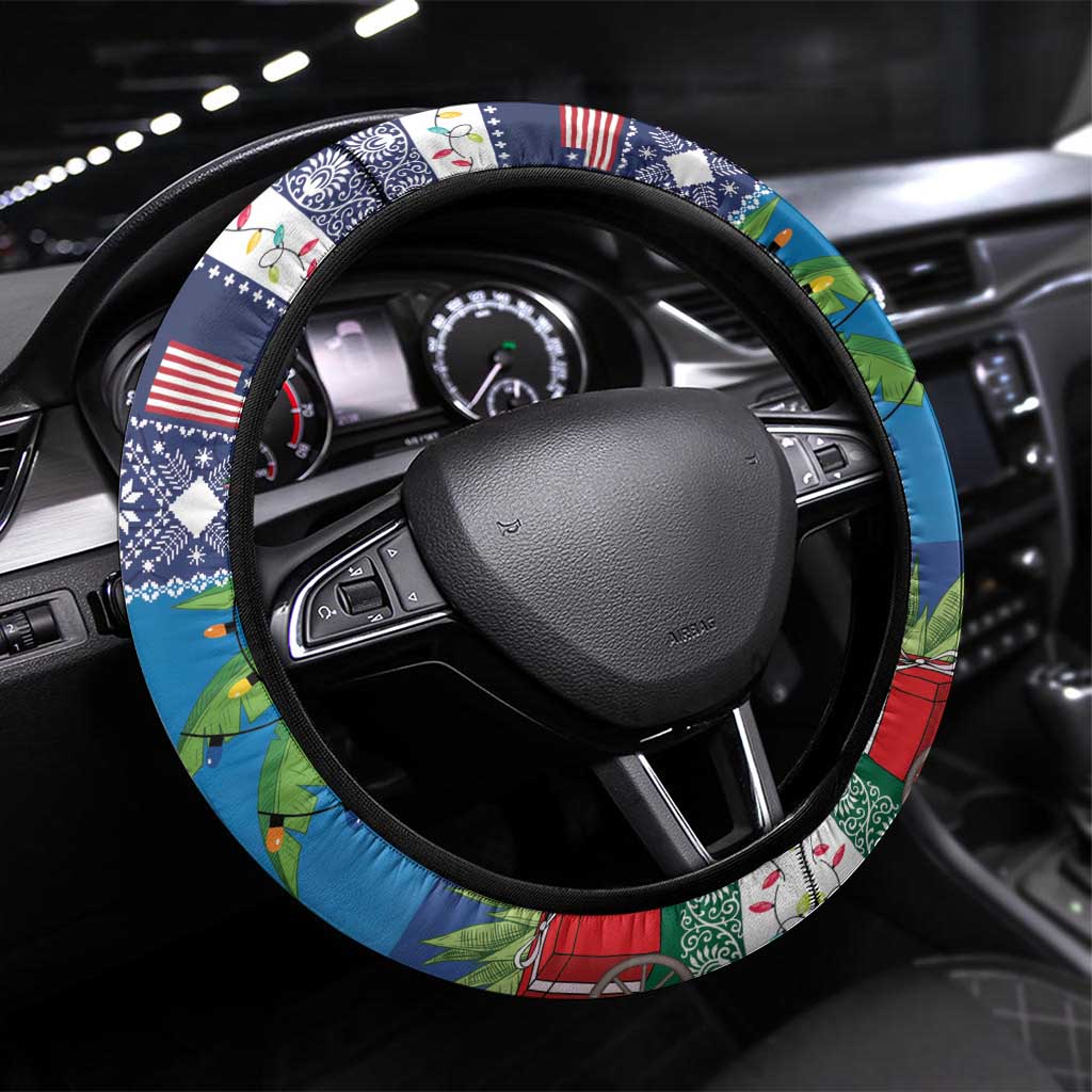 Liberia Christmas Steering Wheel Cover The Love of Liberty Brought Us Here - Wonder Print Shop