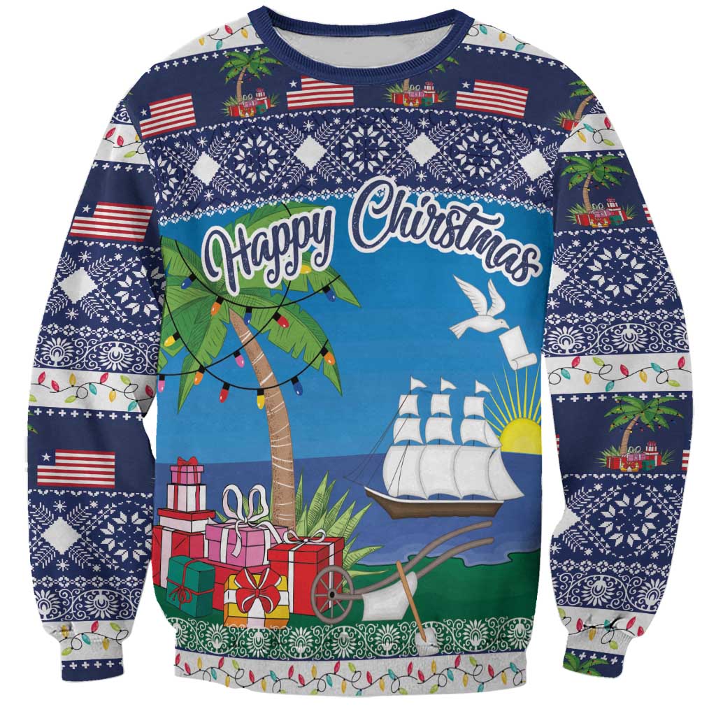 Personalized Liberia Christmas Sweatshirt The Love of Liberty Brought Us Here - Wonder Print Shop