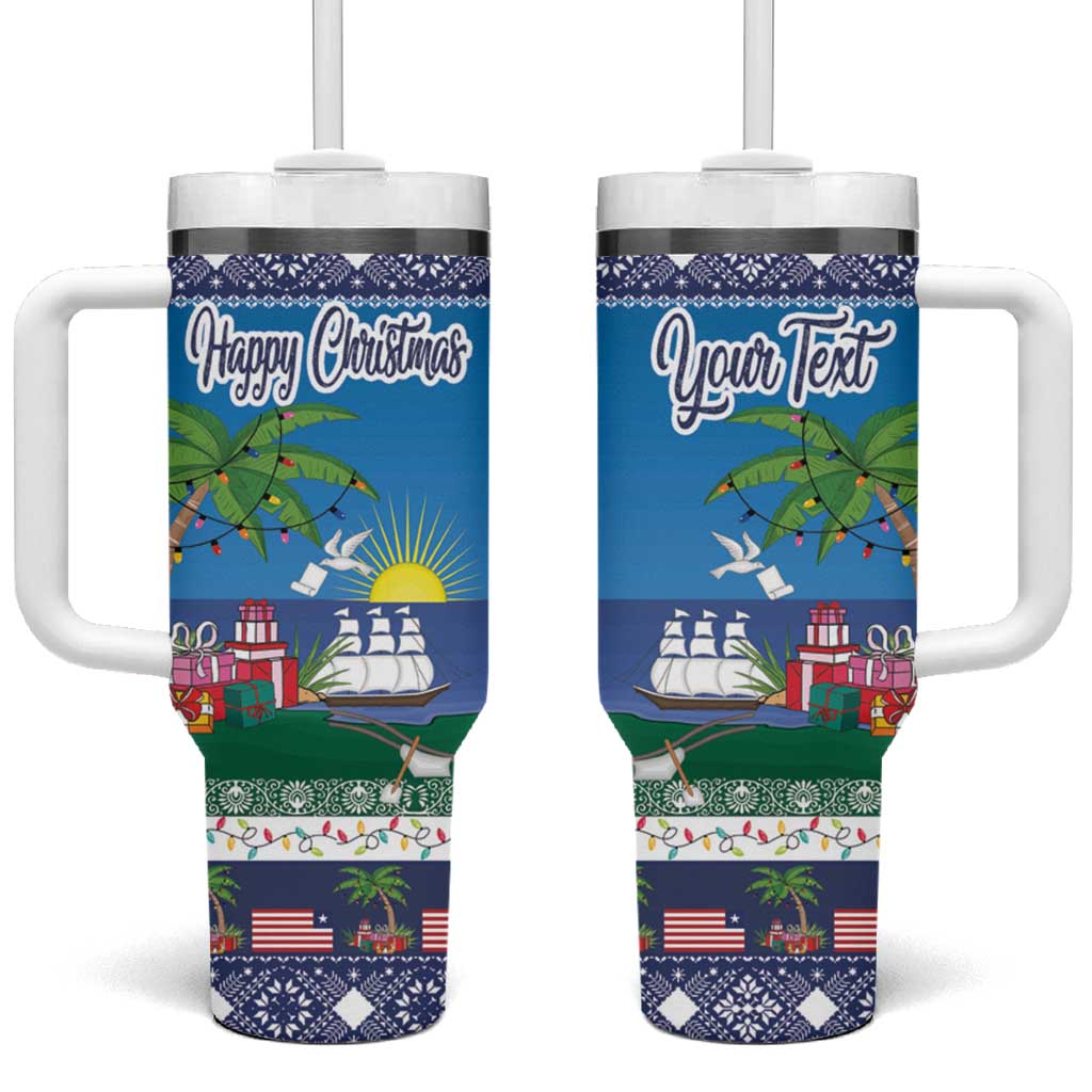 Personalized Liberia Christmas Tumbler With Handle The Love of Liberty Brought Us Here - Wonder Print Shop