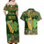 Personalized Ireland Christmas Couples Matching Off Shoulder Maxi Dress and Hawaiian Shirt Irish Harp With Lucky Shamrock - Wonder Print Shop