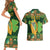 Personalized Ireland Christmas Couples Matching Short Sleeve Bodycon Dress and Hawaiian Shirt Irish Harp With Lucky Shamrock - Wonder Print Shop