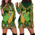 Personalized Ireland Christmas Hoodie Dress Irish Harp With Lucky Shamrock