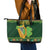 Personalized Ireland Christmas Leather Tote Bag Irish Harp With Lucky Shamrock - Wonder Print Shop