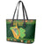 Personalized Ireland Christmas Leather Tote Bag Irish Harp With Lucky Shamrock - Wonder Print Shop