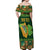 Personalized Ireland Christmas Off Shoulder Maxi Dress Irish Harp With Lucky Shamrock - Wonder Print Shop