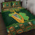 Personalized Ireland Christmas Quilt Bed Set Irish Harp With Lucky Shamrock - Wonder Print Shop