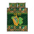 Personalized Ireland Christmas Quilt Bed Set Irish Harp With Lucky Shamrock - Wonder Print Shop