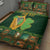 Personalized Ireland Christmas Quilt Bed Set Irish Harp With Lucky Shamrock - Wonder Print Shop