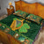 Personalized Ireland Christmas Quilt Bed Set Irish Harp With Lucky Shamrock - Wonder Print Shop