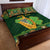 Personalized Ireland Christmas Quilt Bed Set Irish Harp With Lucky Shamrock - Wonder Print Shop