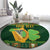 Personalized Ireland Christmas Round Carpet Irish Harp With Lucky Shamrock