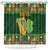 Personalized Ireland Christmas Shower Curtain Irish Harp With Lucky Shamrock