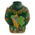 Personalized Ireland Christmas Zip Hoodie Irish Harp With Lucky Shamrock - Wonder Print Shop