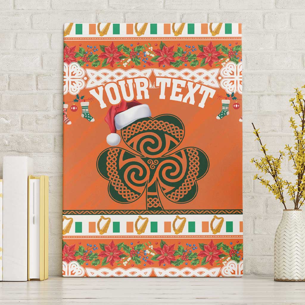 Personalized Ireland Christmas Canvas Wall Art Irish Shamrock Celtic Nollaig Shona Dhuit - Wonder Print Shop