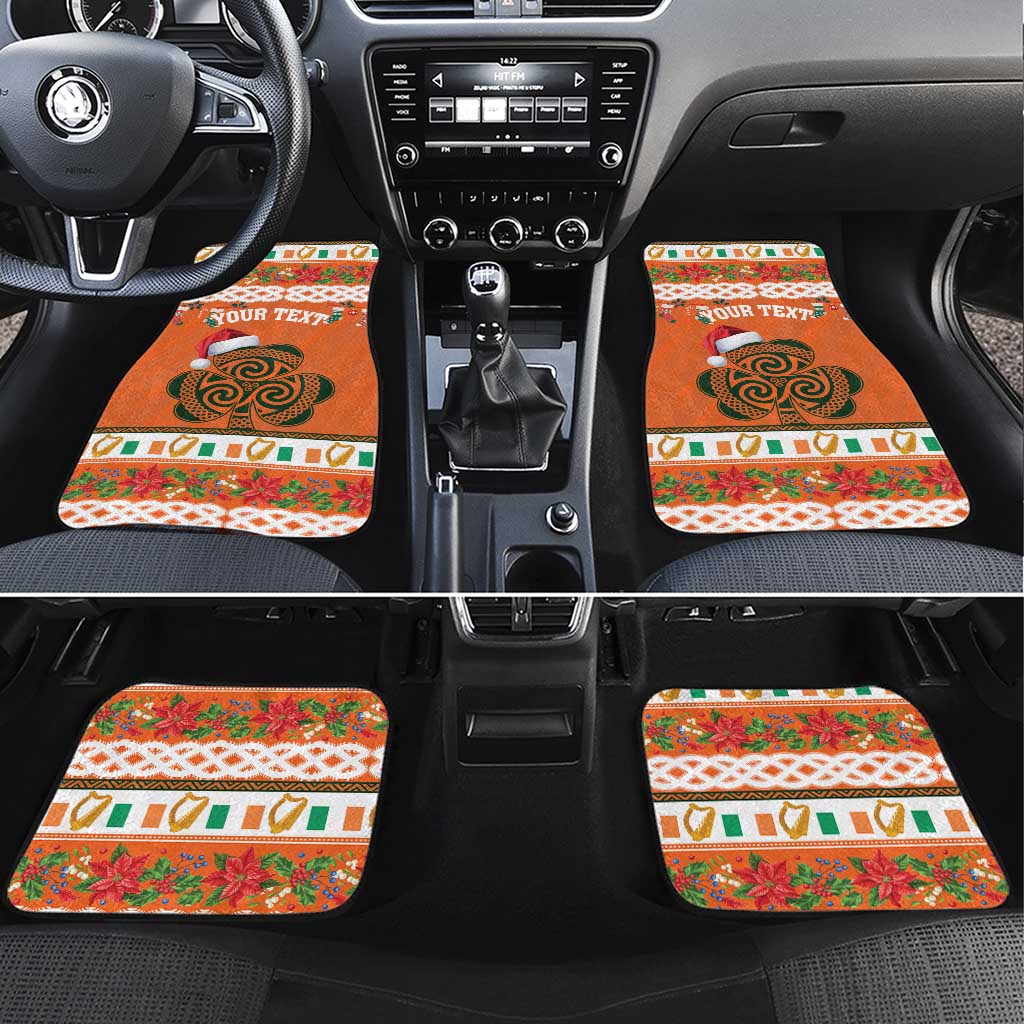 Personalized Ireland Christmas Car Mats Irish Shamrock Celtic Nollaig Shona Dhuit - Wonder Print Shop