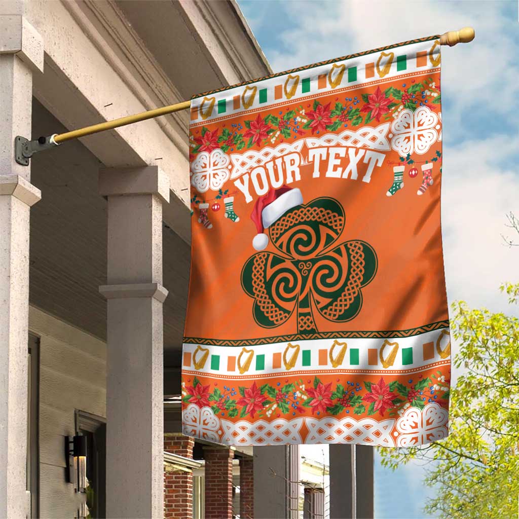 Personalized Ireland Christmas Garden Flag Irish Shamrock Celtic Nollaig Shona Dhuit - Wonder Print Shop