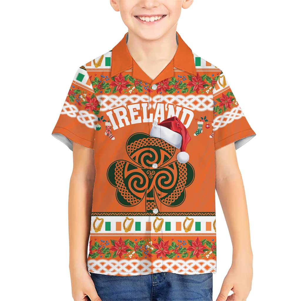 Personalized Ireland Christmas Kid Hawaiian Shirt Irish Shamrock Celtic Nollaig Shona Dhuit - Wonder Print Shop