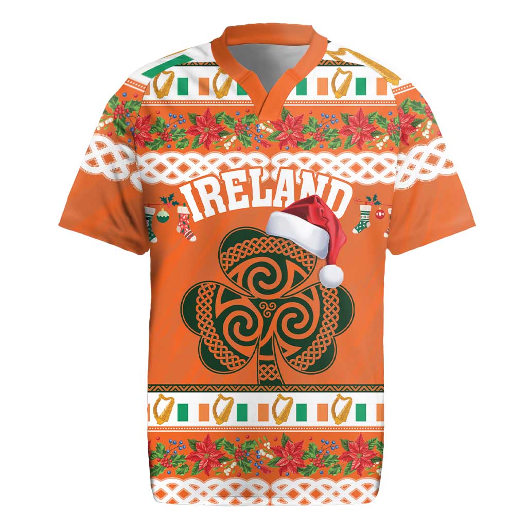 Personalized Ireland Christmas Rugby Jersey Irish Shamrock Celtic Nollaig Shona Dhuit