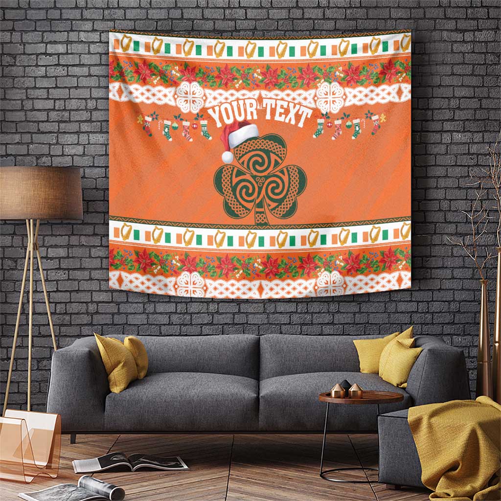 Personalized Ireland Christmas Tapestry Irish Shamrock Celtic Nollaig Shona Dhuit