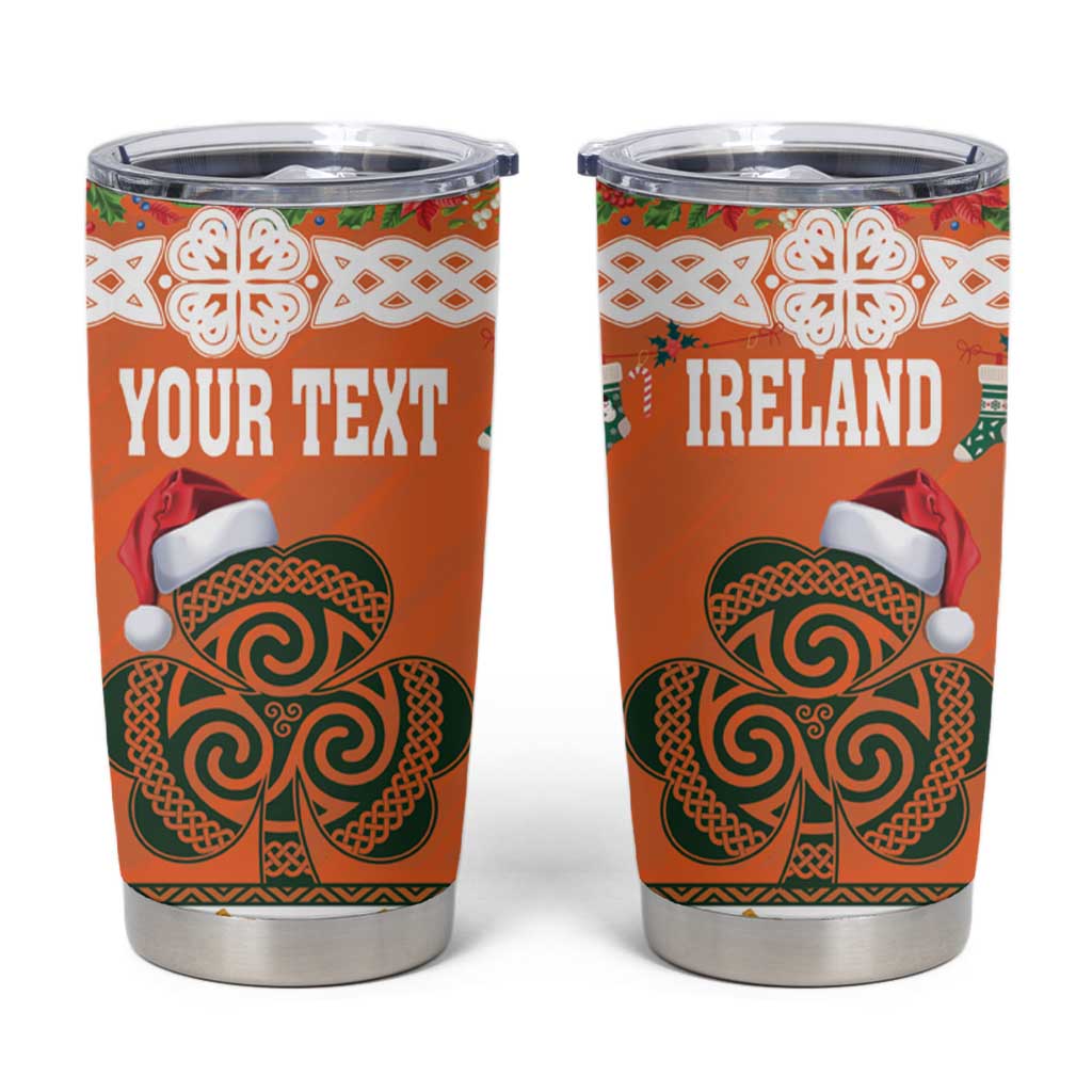 Personalized Ireland Christmas Tumbler Cup Irish Shamrock Celtic Nollaig Shona Dhuit