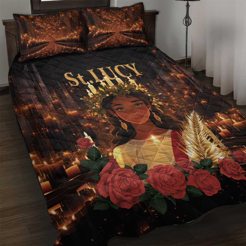 Happy St. Lucy Quilt Bed Set Light of Christ - Wonder Print Shop