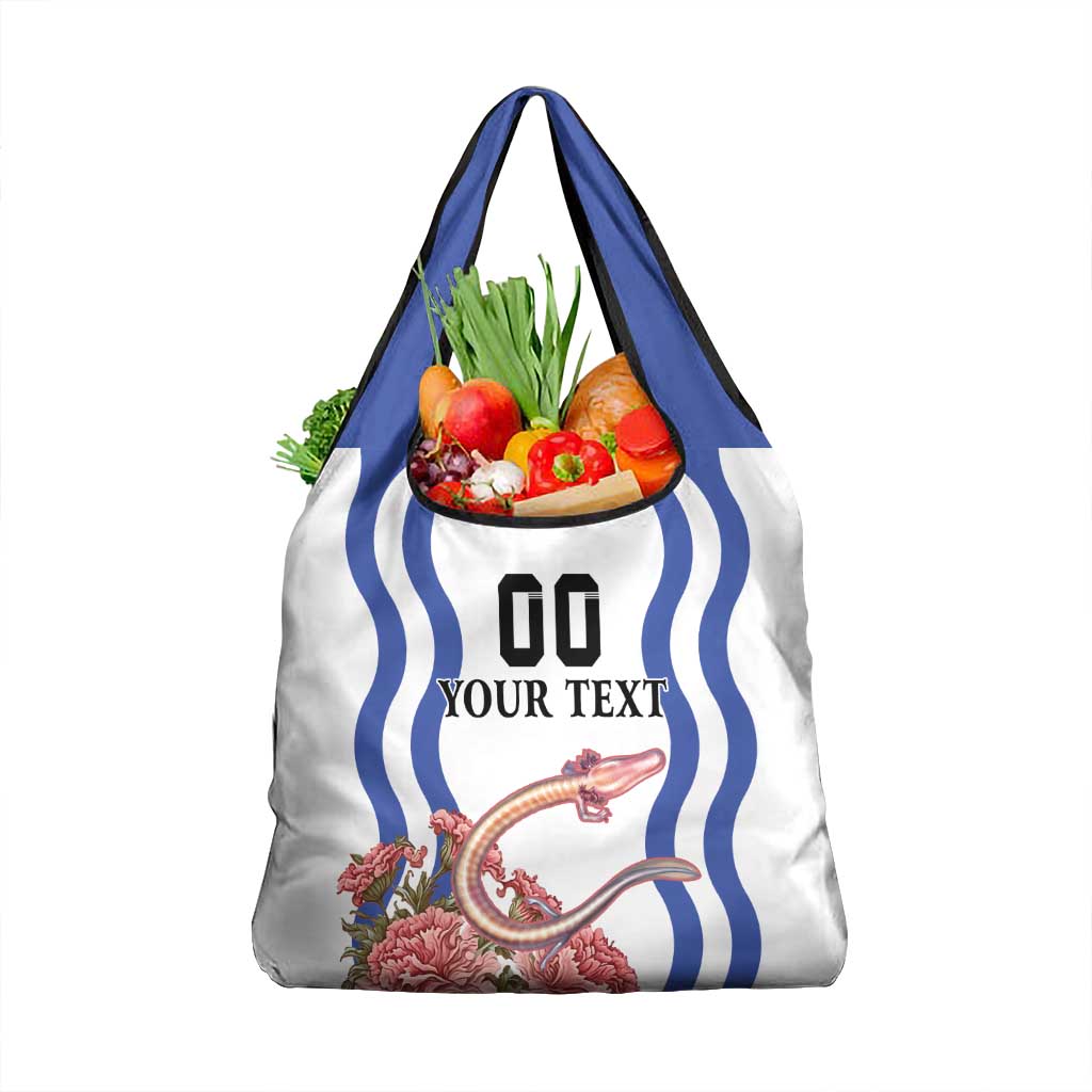 Custom Slovenia Independence Day Grocery Bag The Olm With Carnation Flowers