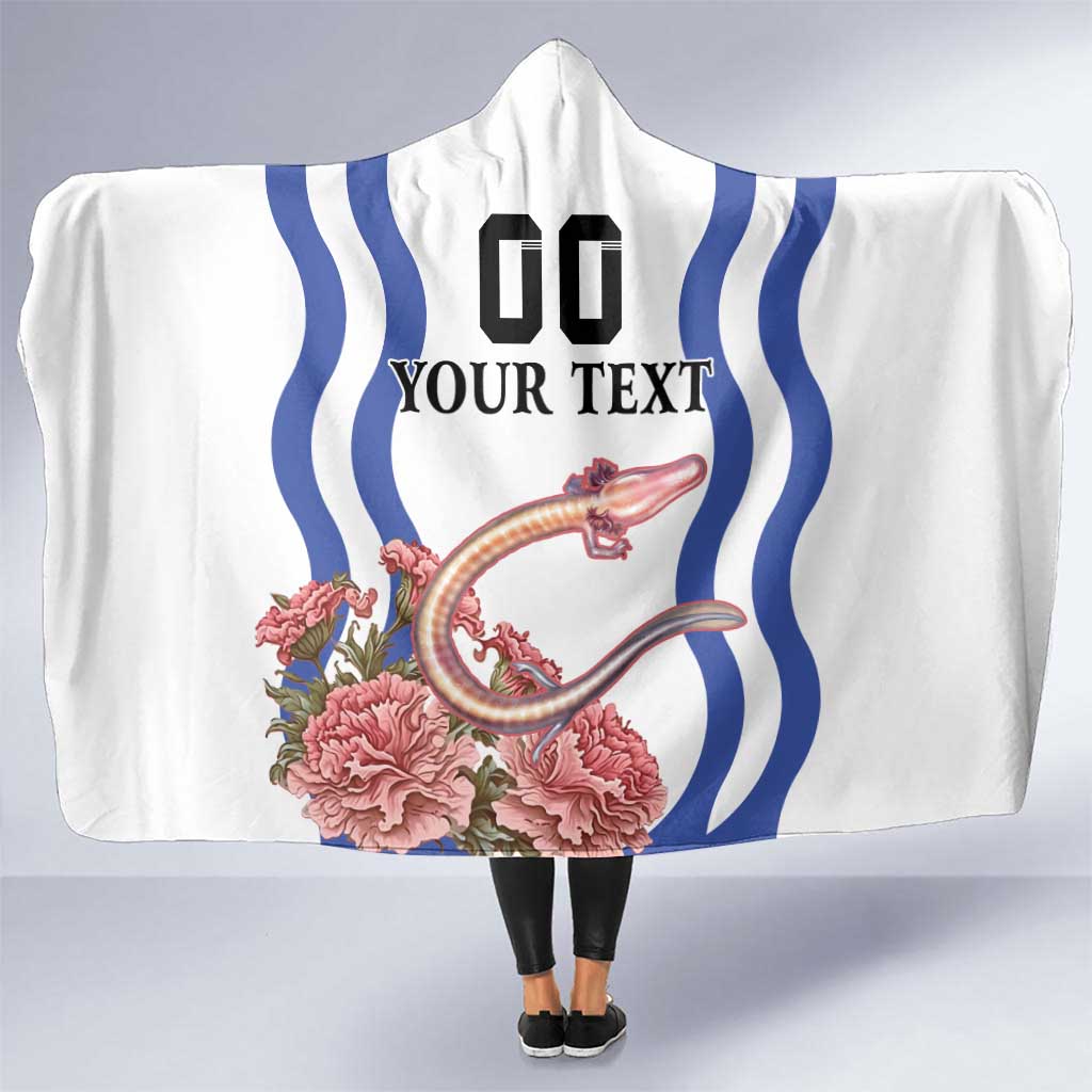 Custom Slovenia Independence Day Hooded Blanket The Olm With Carnation Flowers