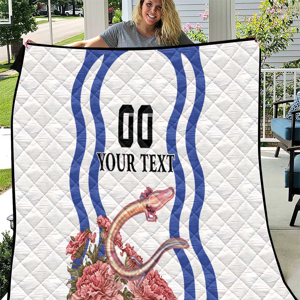 Custom Slovenia Independence Day Quilt The Olm With Carnation Flowers - Wonder Print Shop