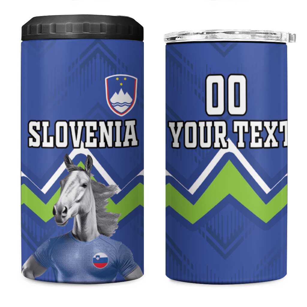 Custom Slovenia Football 4 in 1 Can Cooler Tumbler Lipizzaner Horse Sport Style - Wonder Print Shop