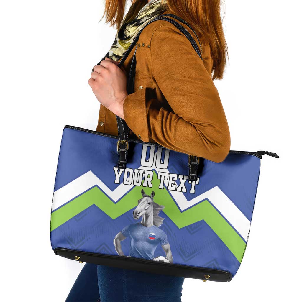 Custom Slovenia Football Leather Tote Bag Lipizzaner Horse Sport Style - Wonder Print Shop