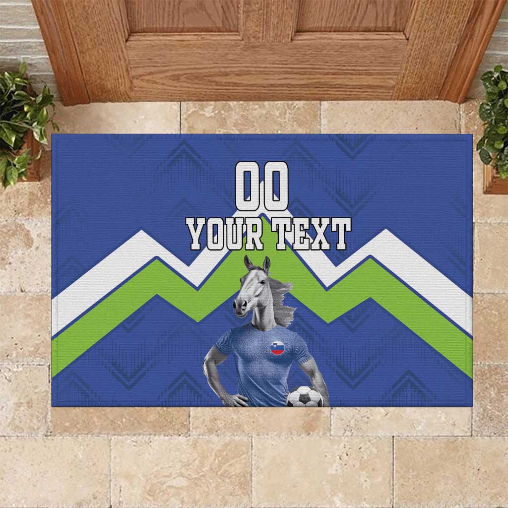 Custom Slovenia Football Rubber Doormat Lipizzaner Horse Sport Style - Wonder Print Shop