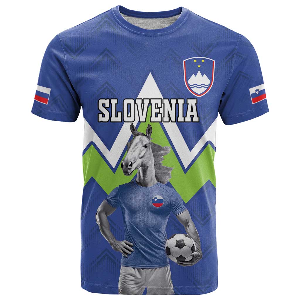 Custom Slovenia Football T Shirt Lipizzaner Horse Sport Style - Wonder Print Shop