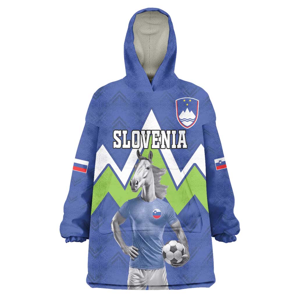 Custom Slovenia Football Wearable Blanket Hoodie Lipizzaner Horse Sport Style