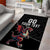 Custom Wales Rugby Area Rug Welsh Dragon Mascot Black Version