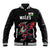 Custom Wales Rugby Baseball Jacket Welsh Dragon Mascot Black Version