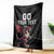 Custom Wales Rugby Blanket Welsh Dragon Mascot Black Version